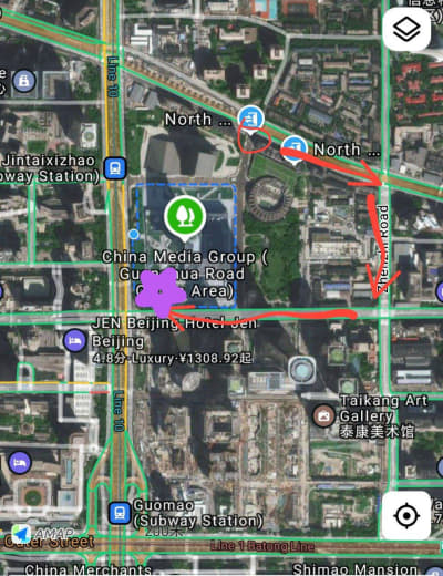 Mapa de la ruta a la torre CCTV